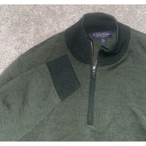 Brooks Brothers Extra Fine Italian Merino Wool Long Sleeve Pullover Men XL Green